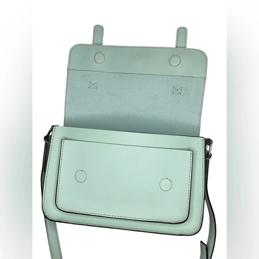 Kate Spade Essex Scout Faded Mint Genuine Leather Crossbody Satchel Flap Bag